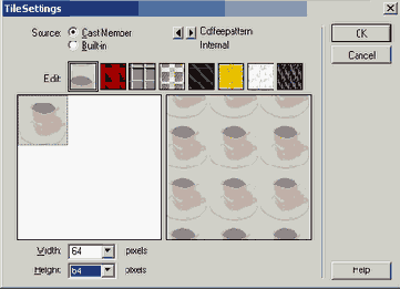 Диалоговое окно Tile Settings