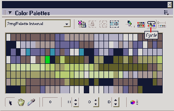 Кнопка Cycle в окне Color Palettes