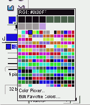 Палитра цветов переднего плана в окне Paint