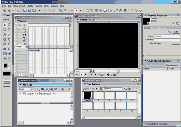 Расположение окна Message Object Inspector и сцены