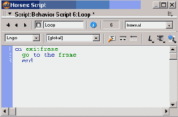 Скрипт подключенный к элементу труппы с именем Loop